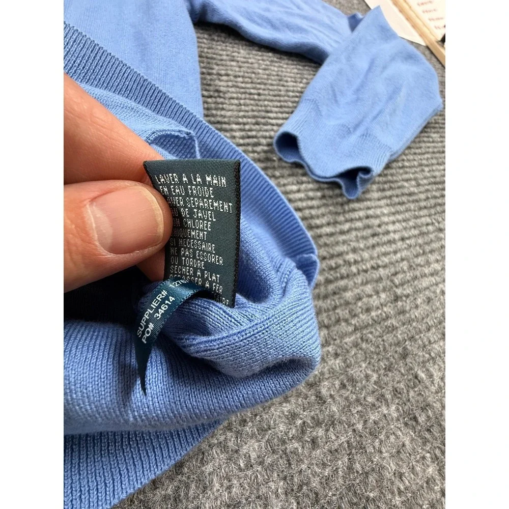Polo Ralph Lauren Cardigan Sweater Mens M Blue Excellent Pima Cotton V-Neck